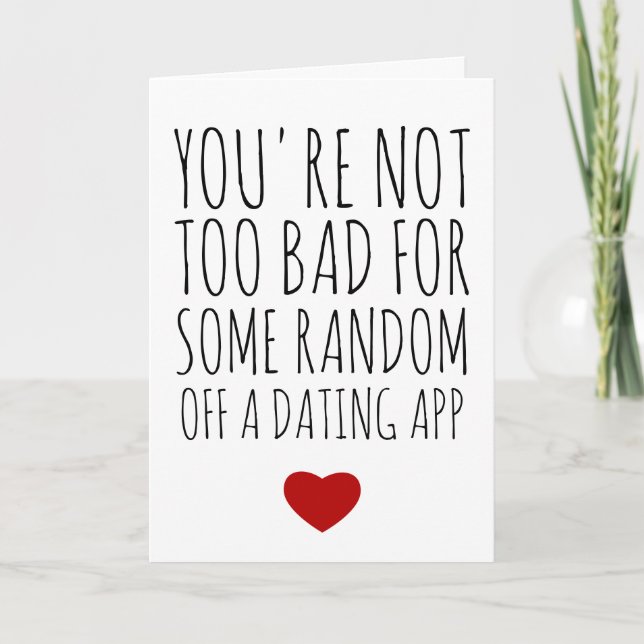 Funny Valentine's Day Card Swipe Right Card (Front)