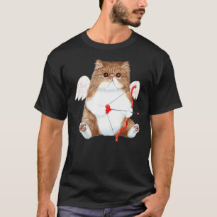 Funny Valentine's Day Cat Cupid Heart Persian Kitt T-Shirt