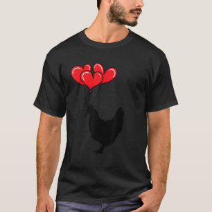 Funny Valentines Day Chicken Heart Balloons Women T-Shirt