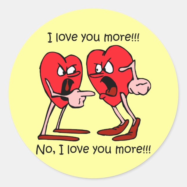 Funny Valentine's Day Classic Round Sticker (Front)