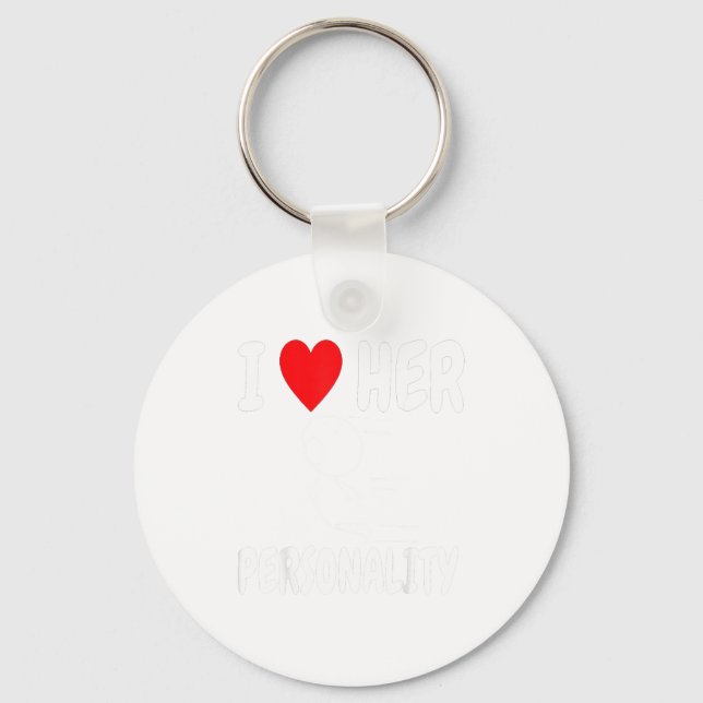 Funny Valentine's Day Couple Matching I Love Her I Key Ring (Front)