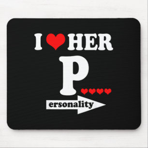 Funny Valentine's Day Couple Matching I Love Her I Mouse Mat