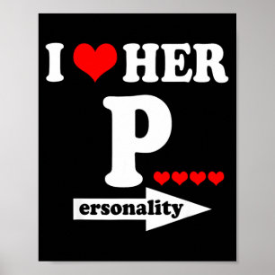 Funny Valentine's Day Couple Matching I Love Her I Poster