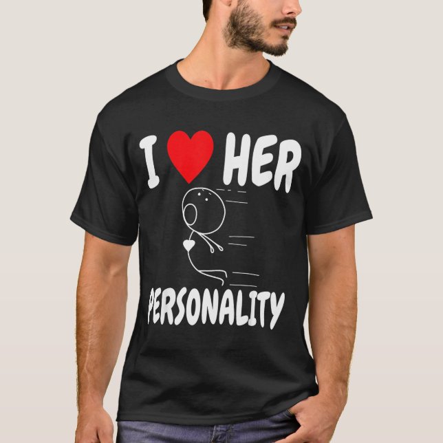 Funny Valentine's Day Couple Matching I Love Her I T-Shirt (Front)