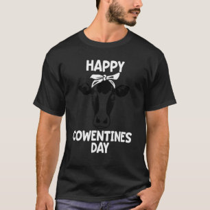 Funny Valentines Day Cow Pun Happy Cowentines Farm T-Shirt