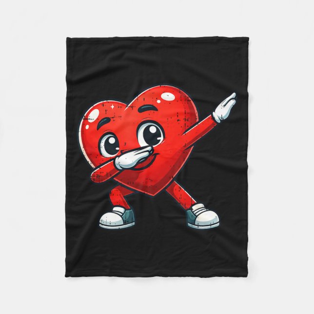 Funny Valentines Day Dabbing Heart Lover Men Kids  Fleece Blanket (Front)
