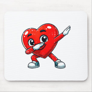 Funny Valentines Day Dabbing Heart Lover Men Kids  Mouse Mat
