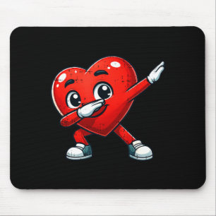 Funny Valentines Day Dabbing Heart Lover Men Kids Mouse Mat