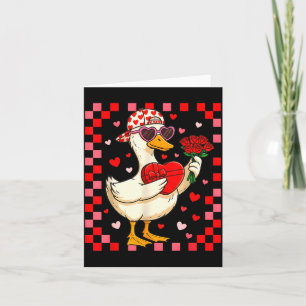 Funny Valentines Day Duck Heart Valentine Cud Kids Card