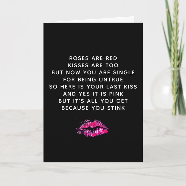 Funny Valentines Day Ex Boyfriend Poem Card (Front)