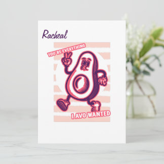 Funny Valentine's day for avocado lover pun Holiday Card