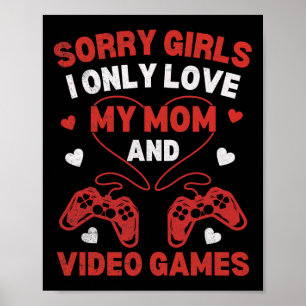 Funny Valentines Day For Boys Kids Video Games Fun Poster