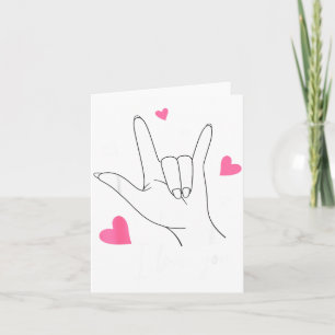 Funny Valentines Day Heart I Love You Hand Sign La Card