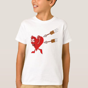 Funny Valentine's Day Heart Running from Arrows T-Shirt