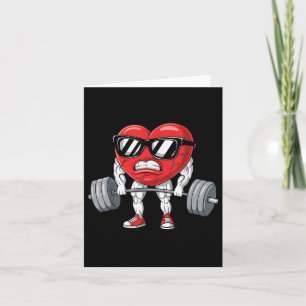Funny Valentines Day Heart Weightlifting Deadlift  Card