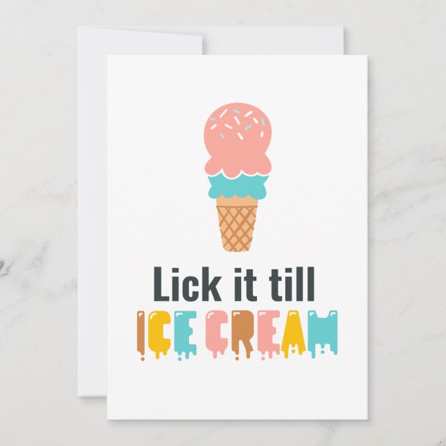 Funny Valentine's Day Ice Cream Joke Holiday Card (Front)