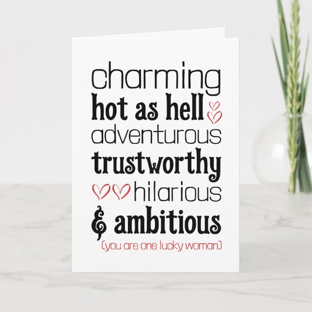 Funny Valentines Day Love Card For Her (Front)