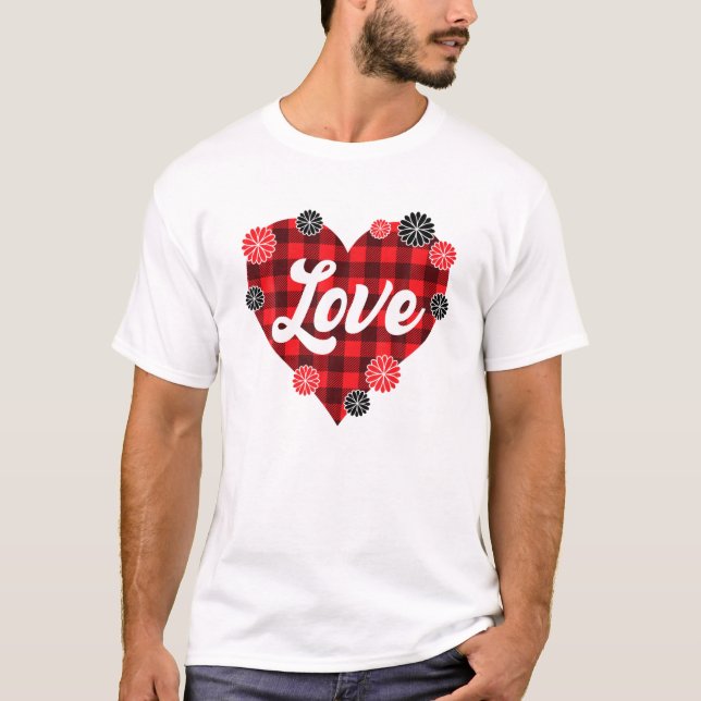 Funny Valentines Day Love Flower T-Shirt (Front)