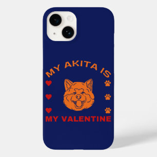 Funny Valentine's Day My Akita Is My Valentine Case-Mate iPhone 14 Case