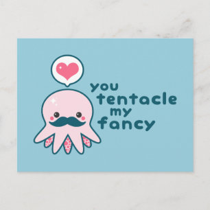 Funny Valentine's Day Octopus Holiday Postcard