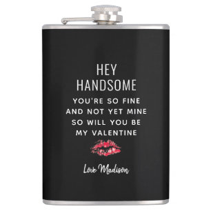 Funny Valentines Day Poem Boyfriend Personalised Hip Flask