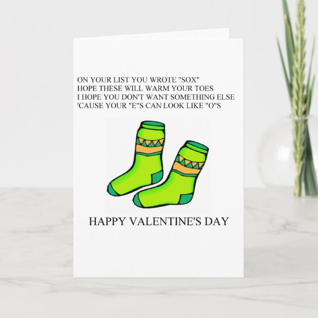 funny valentine's day poem holiday card (Front)