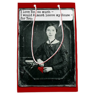 Funny Valentine's Day Poet Emily Dickinson Humour Medium Gift Bag