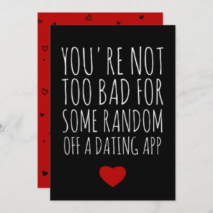 Funny Valentines Day Random Guy Dating App Card
