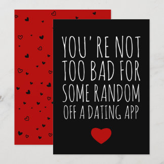 Funny Valentines Day Random Guy Dating App Card
