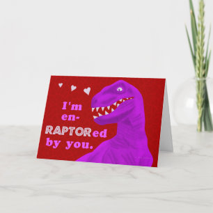 Funny Valentine's Day Raptor Dinosaur Pun Holiday Card