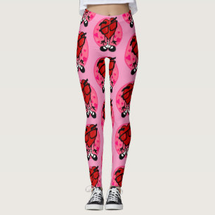 FUNNY VALENTINE'S DAY RED HEART PINK LEGGINGS