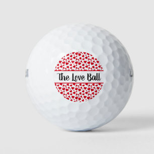 Funny Valentines Day Red Hearts Love Golf Balls