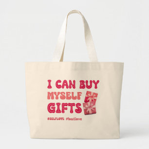 Funny Valentine's day Self love Large Tote Bag