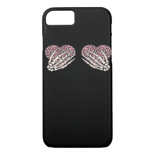 Funny Valentines Day Skeleton Hands Hearts Girl Cl iPhone 8/7 Case