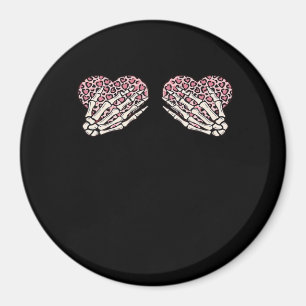 Funny Valentines Day Skeleton Hands Hearts Girl Cl Magnet