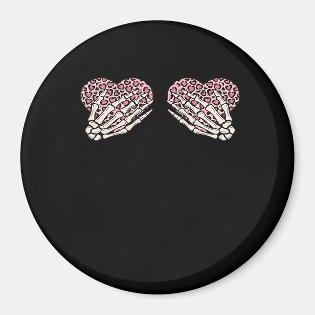 Funny Valentines Day Skeleton Hands Hearts Girl Cl Magnet (Front)
