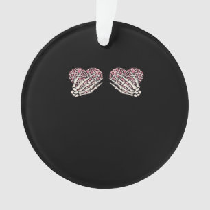 Funny Valentines Day Skeleton Hands Hearts Girl Cl Ornament