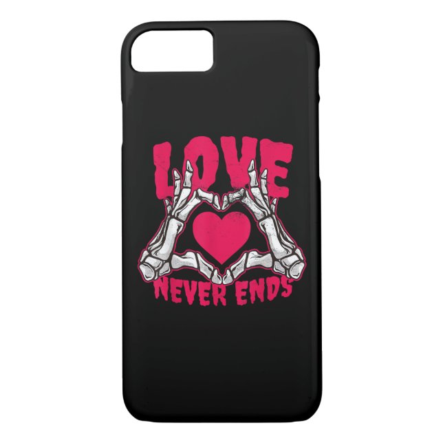 Funny Valentines Day Skeleton Heart Hands Case-Mate iPhone Case (Back)