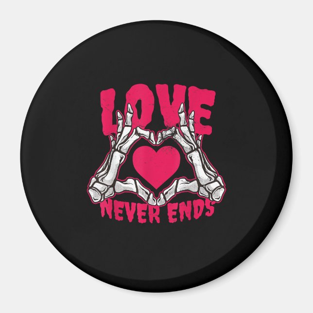Funny Valentines Day Skeleton Heart Hands Magnet (Front)