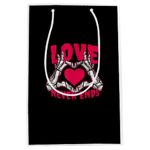 Funny Valentines Day Skeleton Heart Hands Medium Gift Bag