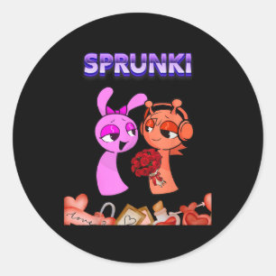 Funny Valentines Day Sprunki Heart For Kids Girls Classic Round Sticker
