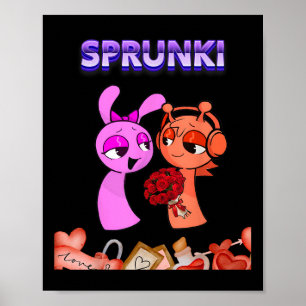 Funny Valentines Day Sprunki Heart For Kids Girls  Poster