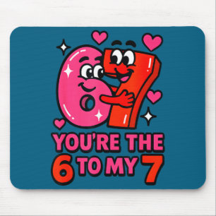 Funny valentines day the six to seven 6-7 meme 67 mouse mat