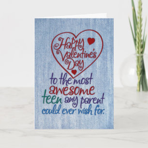 Funny Valentine's Day to Teen from Parent Holiday Card