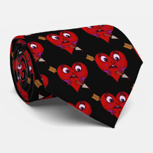 Funny Valentine's Heart with Arrow Pattern Tie