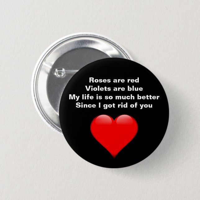 Funny Valentines Poem Single Womens 6 Cm Round Badge (Front & Back)