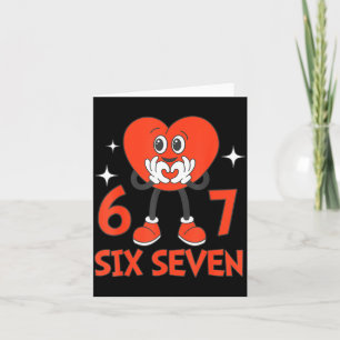 Funny Valentines Six Seven Hearts 6 7 Meme Boys Gi Card