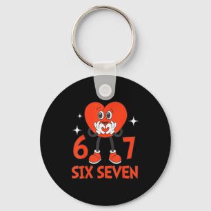 Funny Valentines Six Seven Hearts 6 7 Meme Boys Gi Key Ring