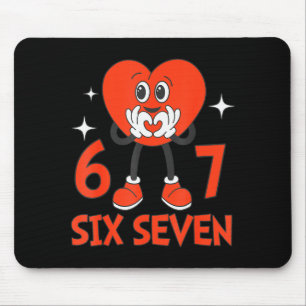 Funny Valentines Six Seven Hearts 6 7 Meme Boys Gi Mouse Mat