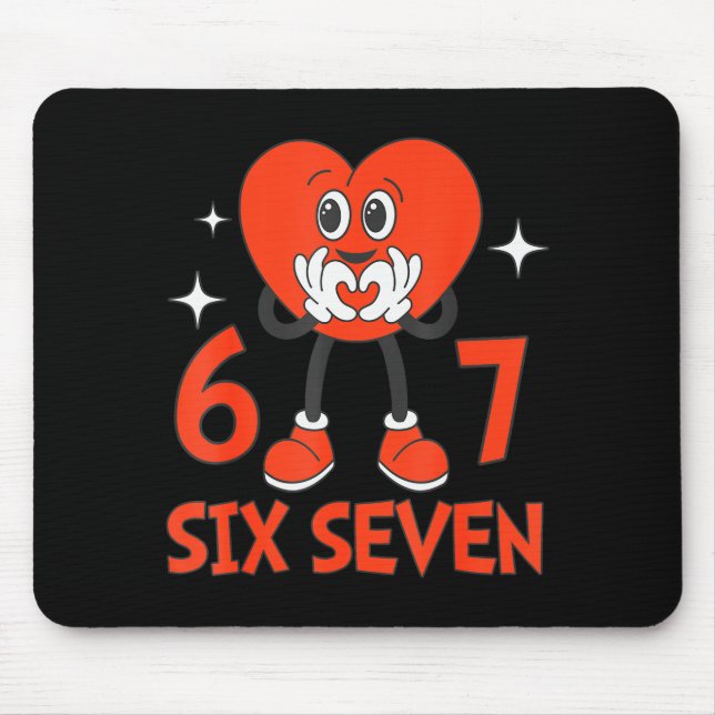 Funny Valentines Six Seven Hearts 6 7 Meme Boys Gi Mouse Mat (Front)